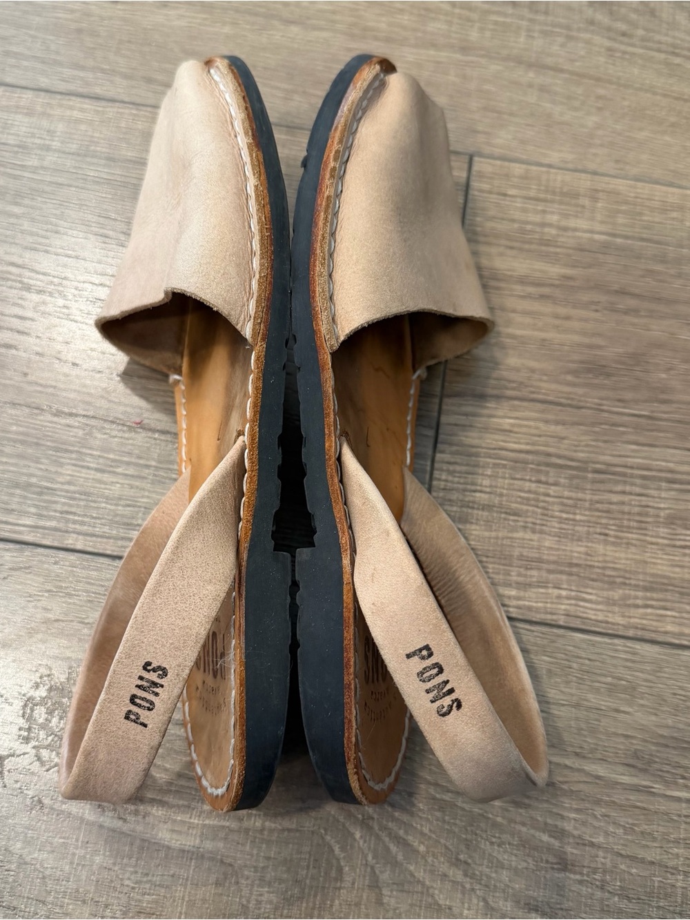PONS Women's Nude suede Leather Slingback Sandals size 7 / 37 - Picture 8 of 9